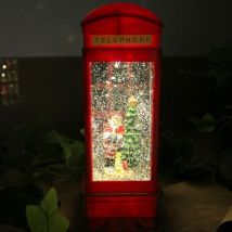 Christmas Light Up Snow Swirl Lantern (Phone Box)