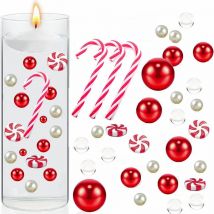Perle de remplissage de vase de Noel Perles flottantes Perles d'eau pour vases Noel Bonbons flottants Decoration de fete de Noel, Bougies et mugs non
