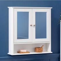 Clovelly White Double Mirrored Bathroom Cabinet