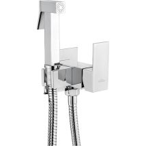 Invena - Robinet Bidet Douchette Chrome Forme Carree Monocommande