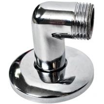 Chrome Finish Round Shower Valve Hose Connector Wall Outlet Elbow