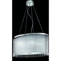 Chrome pendant Eros 4 Bulbs Width 40 Cm