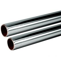Buyaparcel - Chrome Plated Copper Tube 15mm 2x 1m Length bs EN1057 R250 British Copper 2.0m