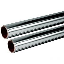 Chrome Plated Copper Tube 15mm 2x 1m Length bs EN1057 R250 British Copper 2.0m