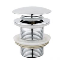 Duro - Chrome Plated Unslotted Click-Clack Waste Plug Basin Sink Drain Without Overflow