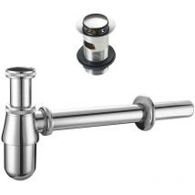 Fnx Bathrooms - Chrome Standard Round Bottle Trap Adjustable Height Including Slotted Waste