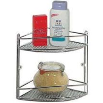 Etagère d'angle double Chrome Star – 21 x 21 x 26 cm – Salle de bain et WC – Artex