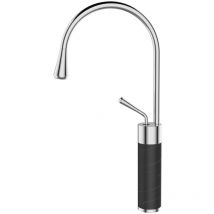 Invena - Robinet Cuisine Mitigeur Marbre Chrome Noir Monocommande