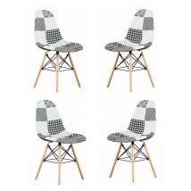 Set aus 1/2/4 Chrono Patchwork Eiffel Esszimmerstuhl – 4er-Set – Mehrfarbig - Multi