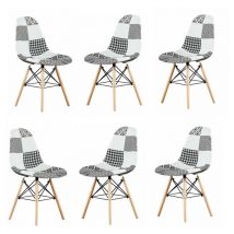 Life Interiors - Set of 1/2/4/6 Chrono Patchwork Eiffel Dining Chair - Set of 6 - Multicoloured - Multi