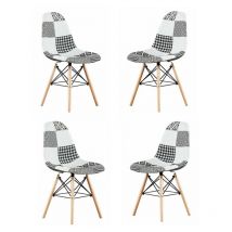 Life Interiors - Set of 1/2/4/6 Chrono Patchwork Eiffel Dining Chair - Set of 4 - Multicoloured - Multi
