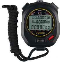 Chronomètre de sport numérique, minuterie de 60 tours/mémoire fractionnée, compte à rebours, grand écran, étanche, résistant aux chocs, cordon de