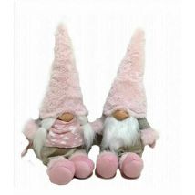 LCD - Gnome Of The Woods Décoratif Peloucche Rose Paire De 52 cm Décoration Décozzo