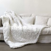 Chunky, Couverture, Grosse, Couverture En Tricot, Couverture Pour Bébé, Laine, Fil, Fait Main, Animal De Compagnie, Lit, Chaise, Canapé, Bras,