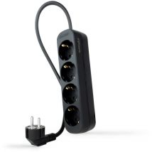 Base multipla 4 prese Cavo 1,4 m nero 10.37.0004-ns-bk