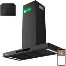 Cappa Aspirante 90cm Controllo Tramite App, Touch, 650m³/h, Funzione Booster, Classe A+++, 60db, Filtri Inclusi, Ciarra Cd9102b-p