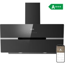 A+++ Cappa Inclinata 90cm Wi-Fi 4 Velocità Booster Pulsante Tocco Controllo Nero CD9736FB - Ciarra