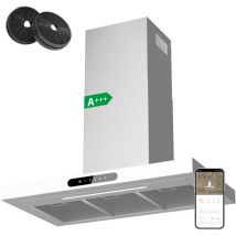 A+++ wifi app Pantalla Táctil Campana de Pared 90cm 650m³/h 4 Velocidades led Ajustable Blanco-CD9102W - Ciarra