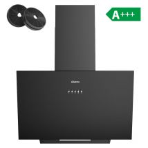 Campana Extractora Inclinada 60 cm 650 m³/h Clase a 3 Velocidades Evacuación o Recirculación Negra - Ciarra