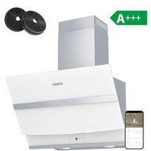 A+++ Cappa Aspirante 60 cm 650 m3/h 4 livelli Booster Pannello Touch Vetro Bianco-736NWH60 - Ciarra