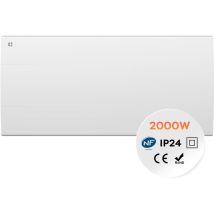 Ciarra – Chauffage Électrique À Inertie Céramique 2000w – Programmable 7j/24h – Ip24 Pour Salle De Bain – Surface De Chauffe 15-20m2 – Cdht20e