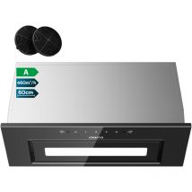 CIARRA Dunstabzugshaube mit Aktivkohlefilter 60cm 460m³/h 3 Stufen Touch- oder Gestensteuerung CD6931BK