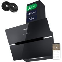 Ciarra - Hotte Tactile et app Contrôle 60cm 650m3/h 4 Vitesses Booster 2pcs Filtre charbon CD6736FB