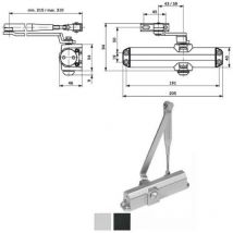 Dorma - cierrapuertas brazo retenedor ts compact negro - 67010219