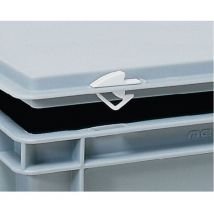 Lockweiler - Cierre a presión blanco para transporte y apilamiento contenedor 10 piezas / bolsa