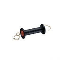 Kerbl - Cierre Tensor de Color Negro para puertas de Cercados Eléctricos. Con gancho. Pensado para cintas eléctricas. Incluye Racor de empate.