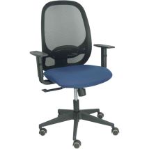 Cilanco Chaise Noire Maille Noire Siège Bali Noir Bleu Marine Accoudoir Réglable