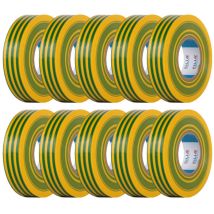 Cilia 10 Stück Isolierband Elektriker Pvc 19mm X 25m - Professionelles Klebeband Selbstverlöschend (flammhemmend) - Nach Iec 60454 - 600v - Für 