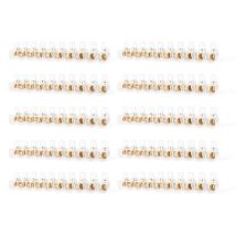 Cilia 100x Lüsterklemmen 4mm², 10-polige Klemmleisten (10 Riegel), Verbindungsklemmen Transparent, Schraubklemmen Für Kabelverbindung, Zuschneidbar