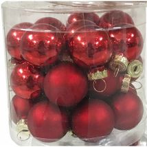 Cilindro 24 palline di Natale in vetro rosso D.25 mm – Decorazioni natalizie – Arredo casa
