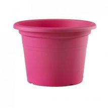 Runde Kunststoffvase "Cilindro Basic" für Garten, Pflanzen und Blumen -20 cm / Terraotta