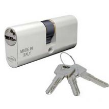 Cilindro a infilare ovale in alluminio con chiave piatta 2140 - MM.60 centrato (30X30) (2140/04L)