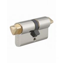 Cilindro doppio in ottone nichelato 30x30 + 2 triangoli 14 mm Thirard senza chiave - 2TE14053031