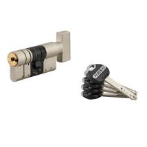 Cilindro europeo Federal 2 - 30BX30mm a pomolo nichel, anti-sfilamento, anti-perforazione, 5 chiavi reversibili Thirard