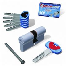 cilindro europeo sicurezza anti-bump 6 perni chiave reversibile finitura cromo e ottone 1 più 5 chiavi - 30x50 mm