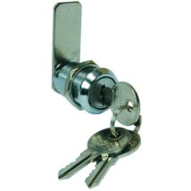 Cilindro a leva per armadietti – mm 25 – Diametro 18mm, Rotazione chiave 180°, 2 estrazioni, 3 chiavi fornite – SICURO