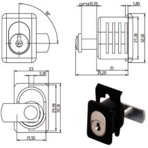 Omr Serratura Per Mobili - Nero - 23x32 Mm