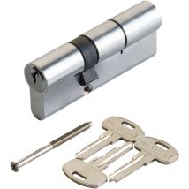 Cilindro profilato doppio serie 'ky' mm 35+10+35 = 80 (40+40) cromo satinato Securemme