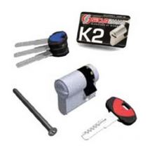 Cilindro sagomato profilo europeo 'K2' 1+3 chiavi 0CK2 serie 3200-M - MM.30X10 cromo satinato