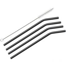 Trinkhalme vetro nero gebogen - 4er Set - Cilio