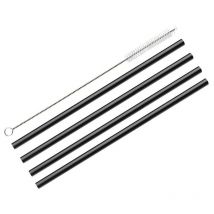 Trinkhalme vetro nero gerade - 4er Set - Cilio