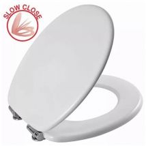 Cilvani - Copriwater copri vaso bagno universale soft close rallenty ammortizzato bianco m