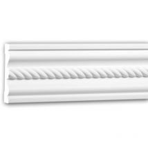 Cimaise 151373 Profhome Moulure décorative Moulure frise style Néo-Empire blanc 2 m