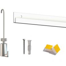 Arti Teq - Cimaise Box Artiteq Classic premium Blanc laqué + tiges - 6 métres - Kit accrochage tableau - Métrage : 6 mètres