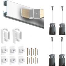 Artiteq - Cimaise Box Click premium 150 cm Blanc Mat - Kit accrochage tableau - longueur : 150 cm