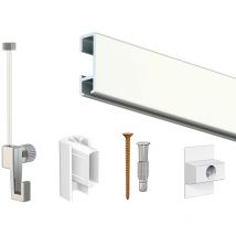 Arti Teq - Cimaise Box Artiteq Click éco 10 mètres Blanc laqué - Kit accrochage tableau - Métrage : 10 mètres - couleur : blanc laqué